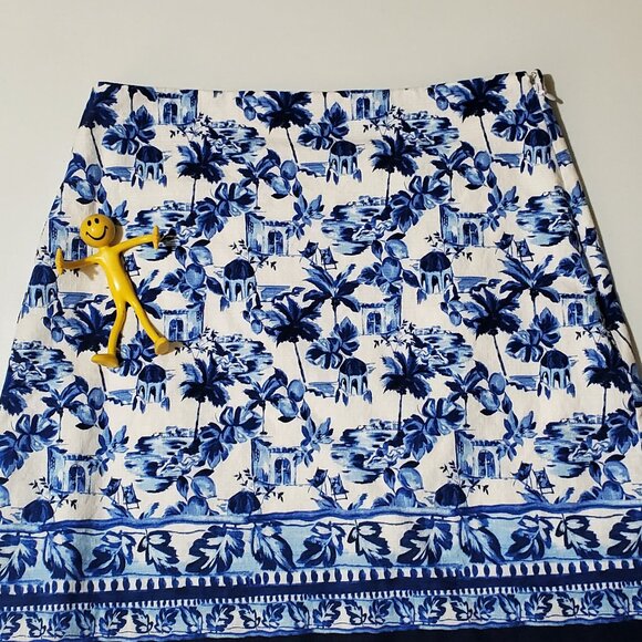 Beautiful Blue and White Lined Loft Skirt - Picture 1 of 4